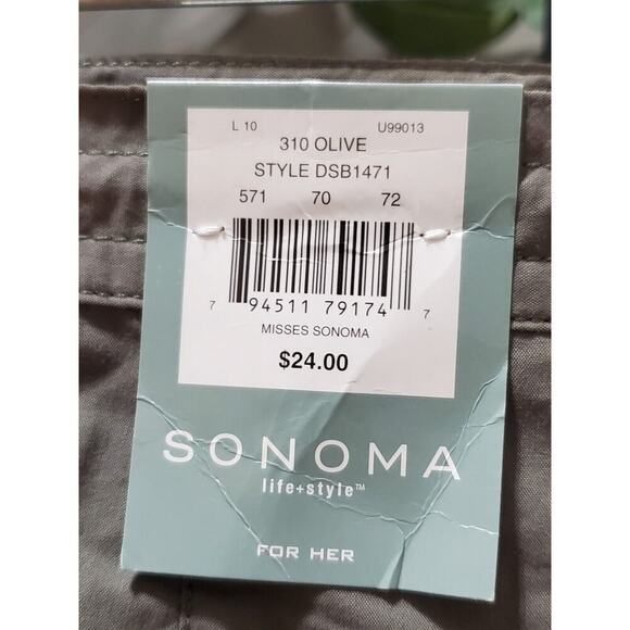 Sonoma Women's Solid Gray Cotton Pull On Mid Rise Straight Fit Bermuda Short 16 - Picture 5 of 12
